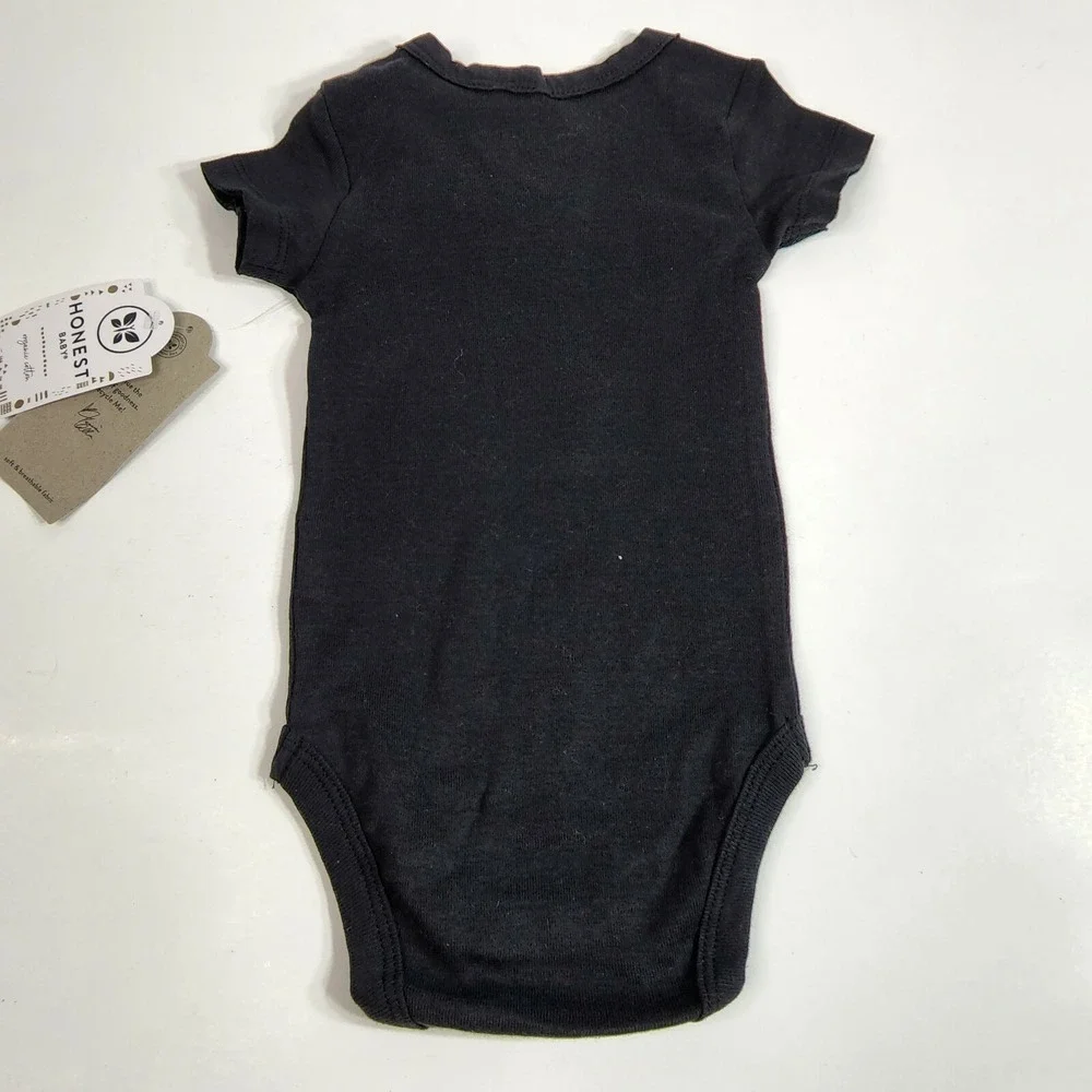 Honest Baby Organic CottonShort Sleeve Newborn Navy & 0-3 months black NWT